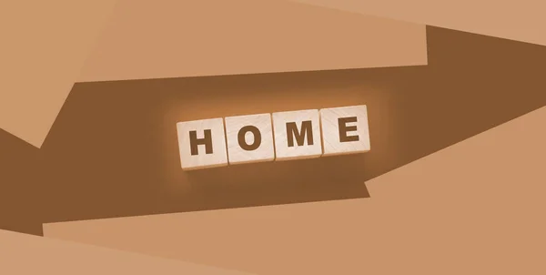 Wooden Cubes Word Home Home Black Background Real Estate Business — Foto Stock