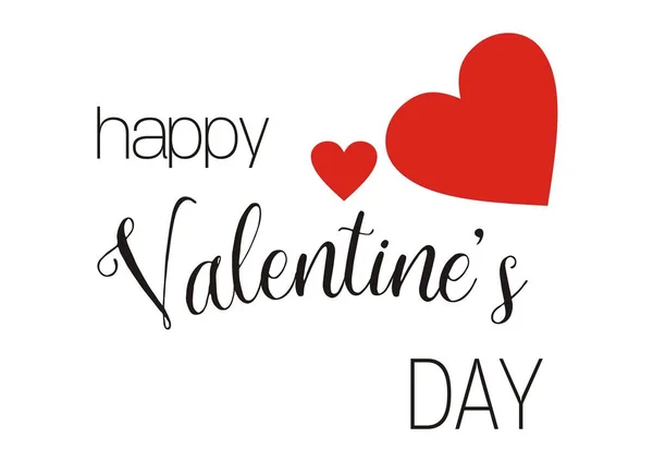 Valentine Day Card Red Hearts Vector Illusration — Vetor de Stock
