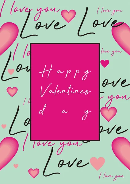 Happy Valentine Day Card Vector Background — Stock Vector