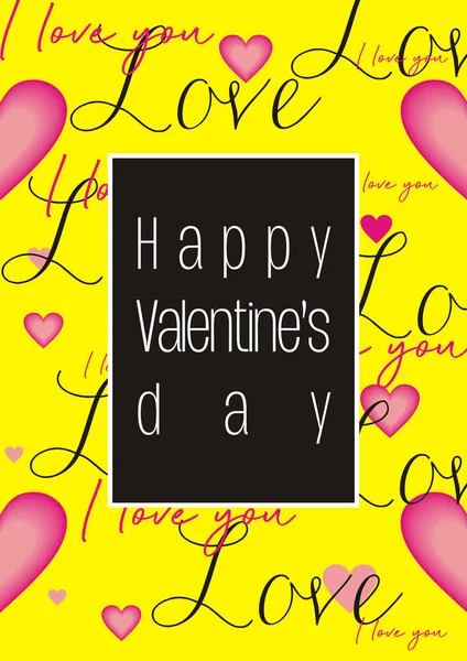 Happy Valentine Day Card Vector Background — Vetor de Stock