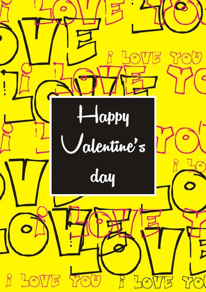 Happy Valentine Day Card Vector Background — Vetor de Stock