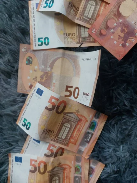 Fondo Del Concepto Dinero Billetes Euros Cerca —  Fotos de Stock
