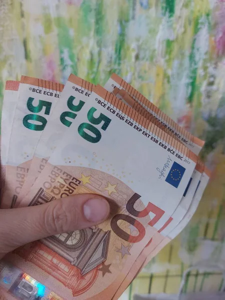 Geld Konzept Hintergrund Euro Banknoten Hautnah — Stockfoto