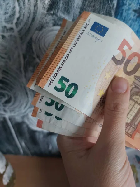 Fundo Conceito Moeda Notas Euro Perto — Fotografia de Stock