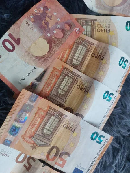 Fondo Del Concepto Dinero Billetes Euros Cerca —  Fotos de Stock