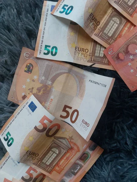 Fundo Conceito Moeda Notas Euro Perto — Fotografia de Stock