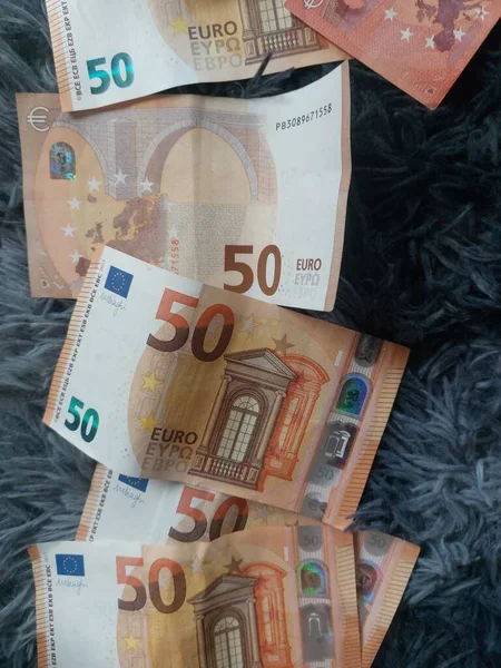 Fundo Conceito Moeda Notas Euro Perto — Fotografia de Stock