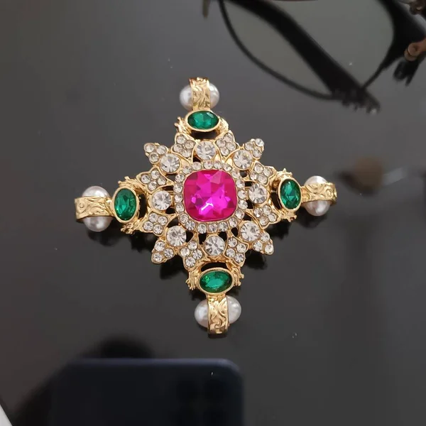 Biżuteria Element Widok Bliska Broszki Pin — Zdjęcie stockowe