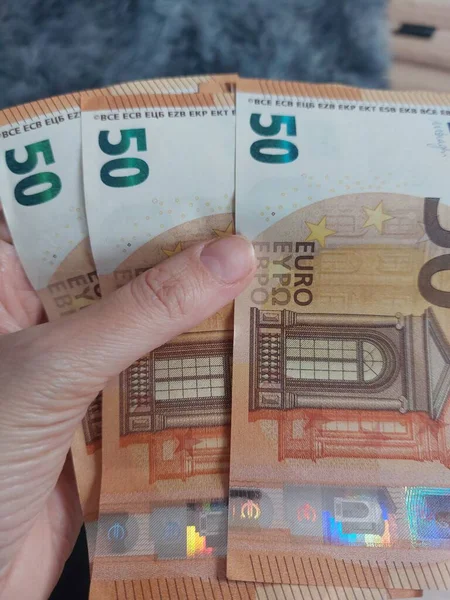 Деньги Концепция Фона Евро Банкноты Закрыть — стоковое фото