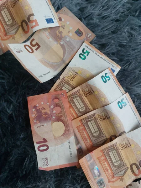 Concetto Monetario Sfondo Banconote Euro Primo Piano — Foto Stock