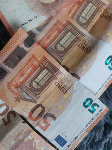 Фон Грошових Концепцій Банкноти Євро Крупним Планом — стокове фото