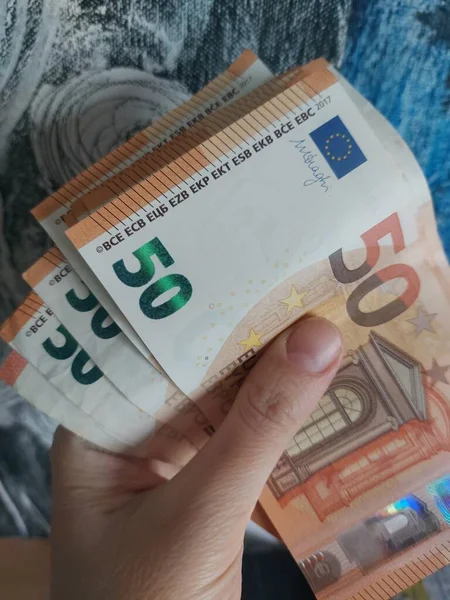 Fundo Conceito Moeda Notas Euro Perto — Fotografia de Stock