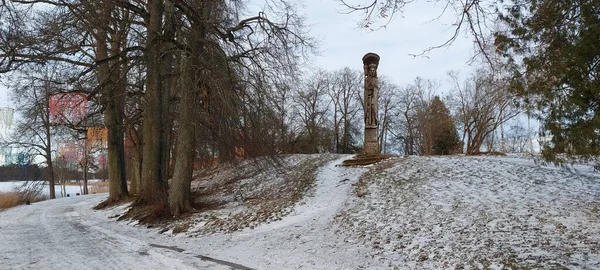 Trakai Adası Kast Nehir Manzaralı Popüler Turizm Beldesi — Stok fotoğraf