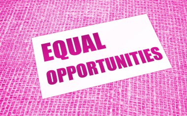 Çuval bezi üzerinde kart üzerinde eşit fırsatlar. İş konsepti,