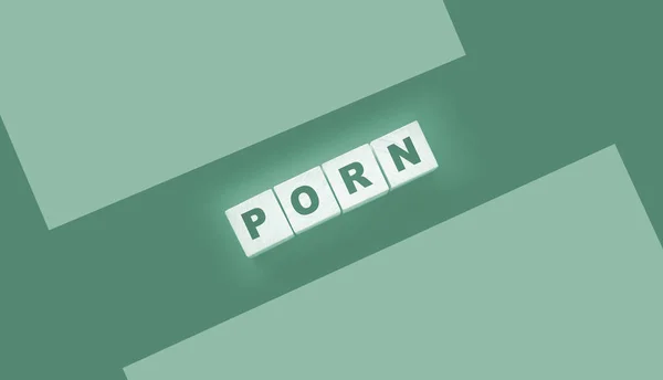 Het Woord Porn Houten Speelgoed Blokken — Stockfoto