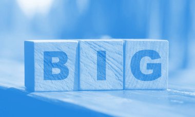 Tahta küpler büyük yazılıyor. Teknoloji sektörü kavramı.