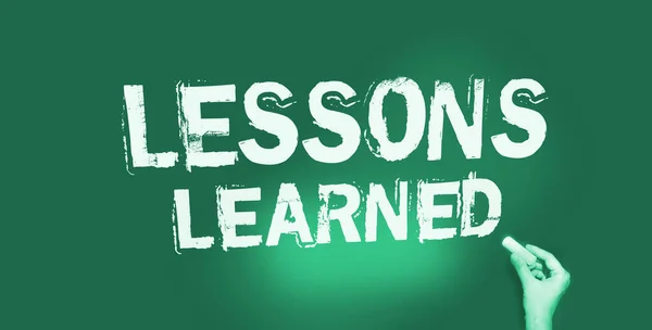 Lições Aprendi Escrito Quadro Educação Conceito Negócio — Fotografia de Stock