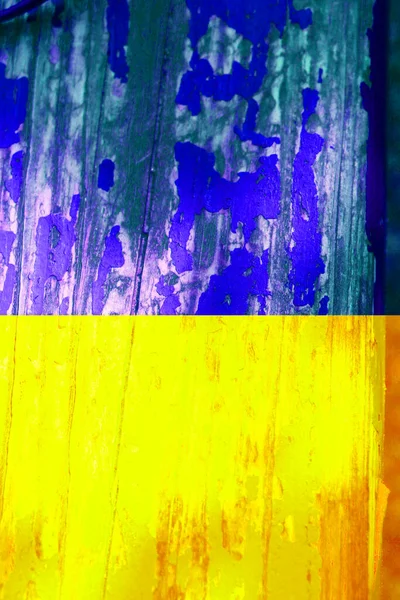 Żółto Niebieska Flaga Ukrainy Drewnianym Tle — Zdjęcie stockowe