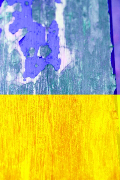 Жовто Синій Прапор України Над Дерев Яним Фоном — стокове фото