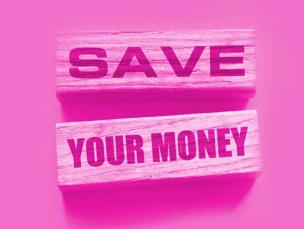 Blocos Madeira Twith Ext Your Money Conceito Negócios Finanças — Fotografia de Stock