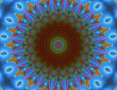 Soyut renkli yaratıcı dijital mandala arkaplan görüntüsü