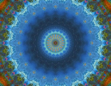 Soyut renkli yaratıcı dijital mandala arkaplan görüntüsü