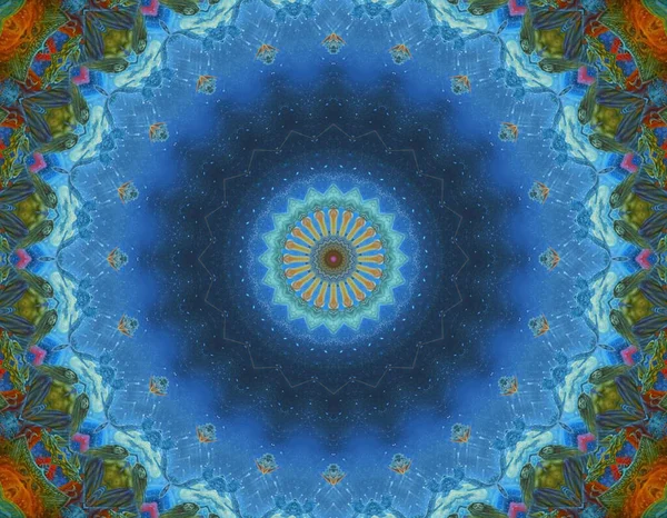 Soyut renkli yaratıcı dijital mandala arkaplan görüntüsü