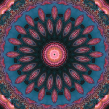 Soyut renkli yaratıcı dijital mandala arkaplan görüntüsü 