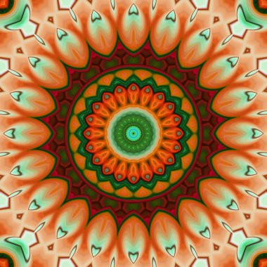 Soyut renkli yaratıcı dijital mandala arkaplan görüntüsü 