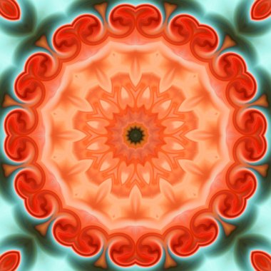 Soyut renkli yaratıcı dijital mandala arkaplan görüntüsü 