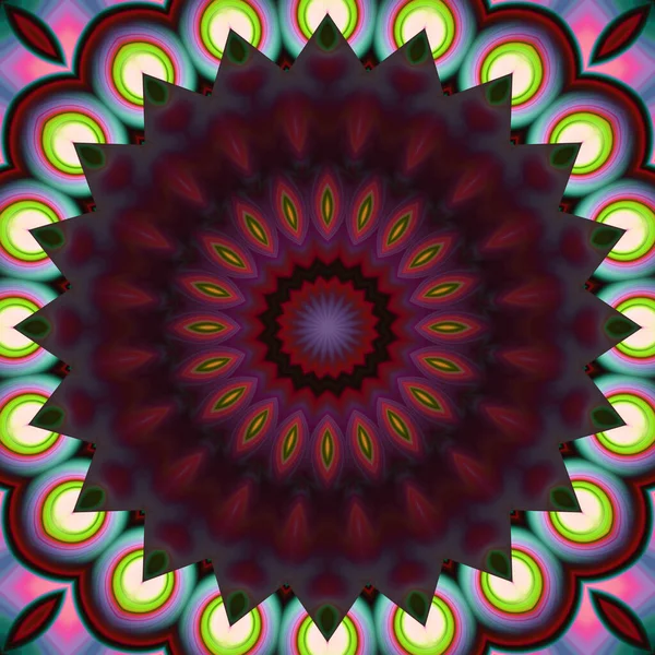 Abstrato Colorido Criativo Digital Mandala Fundo Vista — Fotografia de Stock