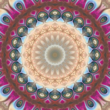 Soyut renkli yaratıcı dijital mandala arkaplan görüntüsü 