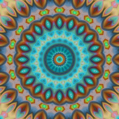 Soyut renkli yaratıcı dijital mandala arkaplan görüntüsü 