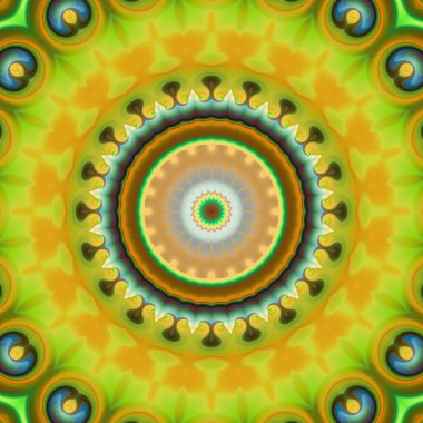 Renkli soyut mandala arkaplanı, kaleydoskop deseni 