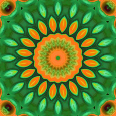 Renkli soyut mandala arkaplanı, kaleydoskop deseni 