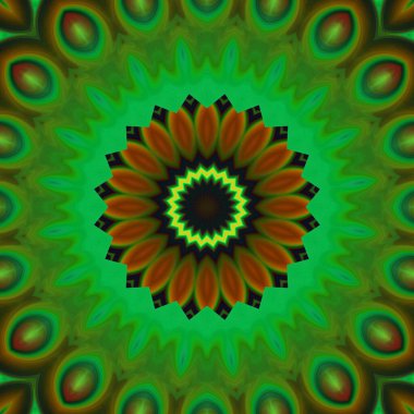 Renkli soyut mandala arkaplanı, kaleydoskop deseni 