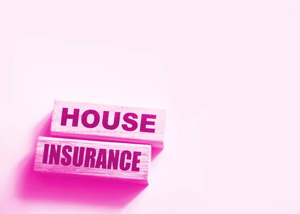 Wooden Blocks with Words House Insurance. Business Insurances business Concept to get coverage for Life, Home, Car, Travel, Medical and Dental, Personal Accident