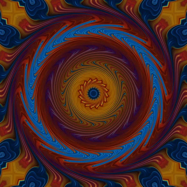 Abstrakcyjne Kolorowe Tło Mandali Twirl Koncepcja — Zdjęcie stockowe