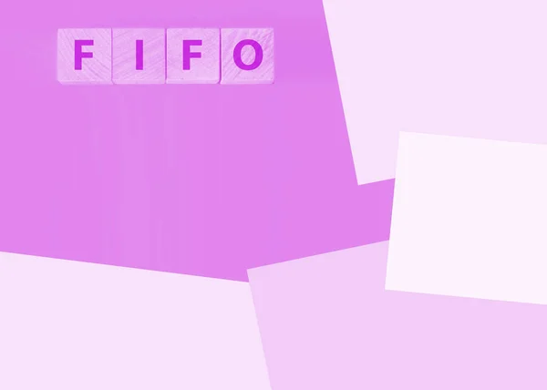 Fifo First First Out Word Wooden Cubes Purple Background Accounting — Foto de Stock