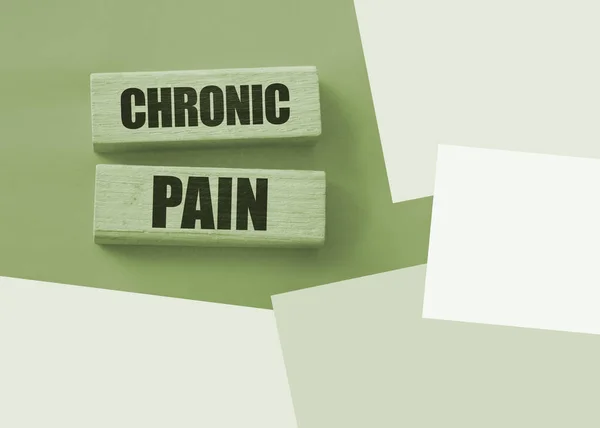 Chronic Pain Words Wooden Blocks Green Background Medicine Healthcare Concept — 스톡 사진