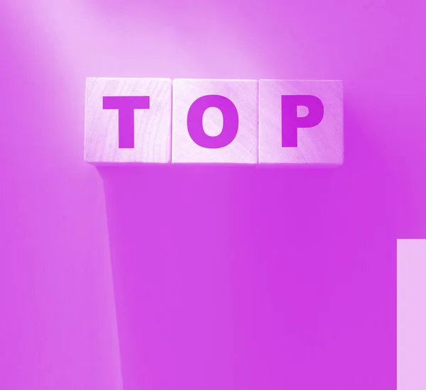 Top Word Written Wooden Cube Top Text Concept Cube Wooden — Foto de Stock
