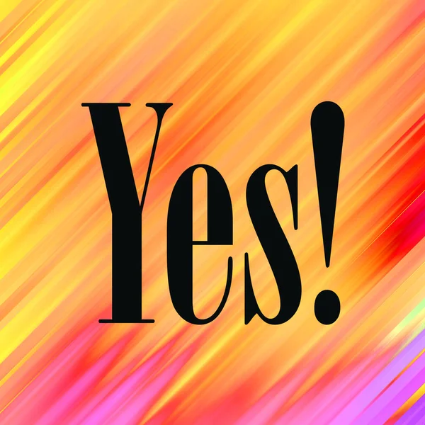 Evet, afiş için harf, poster ve etiket konsepti. Evet. İş Konsepti. 