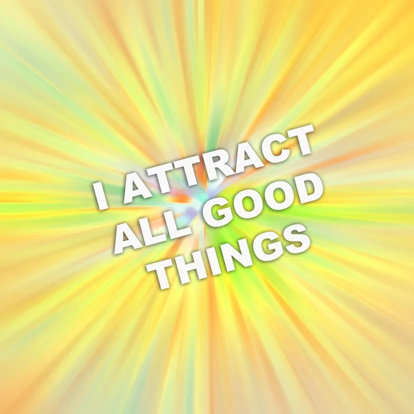 Text Attract All Good Things Concept Positive Attraction Law Motivation — Stock Photo, Image