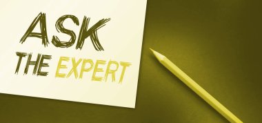 Not defteri sayfasına yazılmış Uzman Metne, sağdaki kırmızı kaleme sorun. Motivasyonel Kavram resmi.