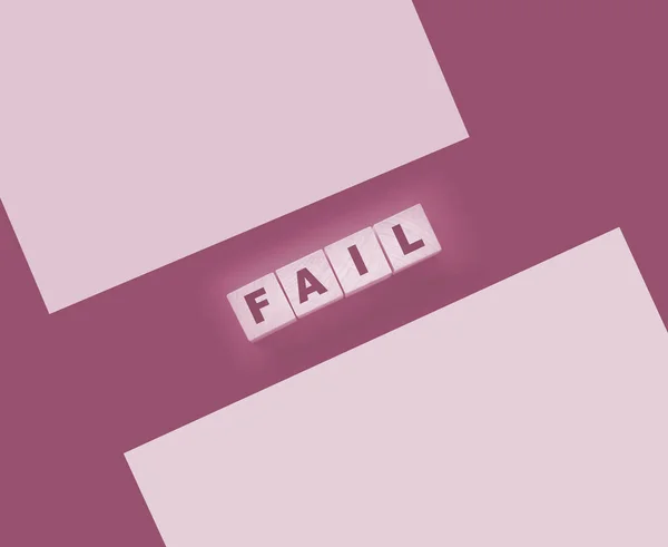 Fail Word 텍스트 Wooden Cube Block Black Background — 스톡 사진