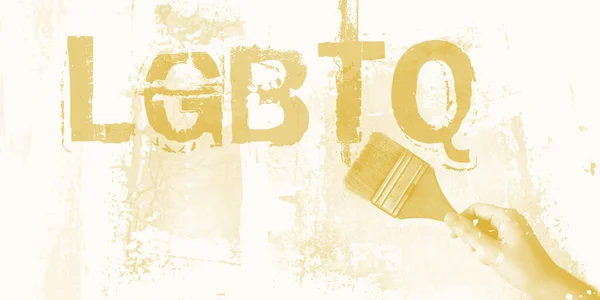 Lgbtq 약어와 Grunge Wall 페인트 평등권 — 스톡 사진