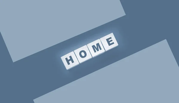 Wooden cubes with the word home, home on a black background. Real estate business or Emigration consept. — Stock Photo, Image