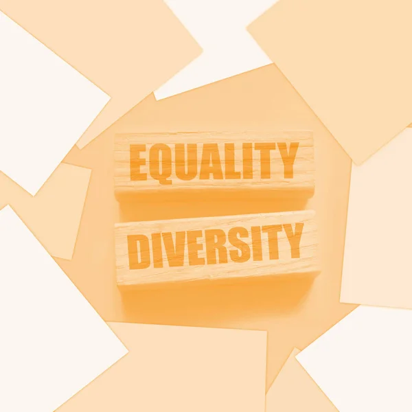 Egyenlőség Sokszínűség Szavak Írva Blokkok Etolerancia Társadalmi Üzleti Koncepciója — Stock Fotó