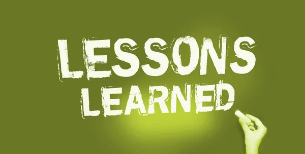 Lições Aprendi Escrito Quadro Educação Conceito Negócio — Fotografia de Stock