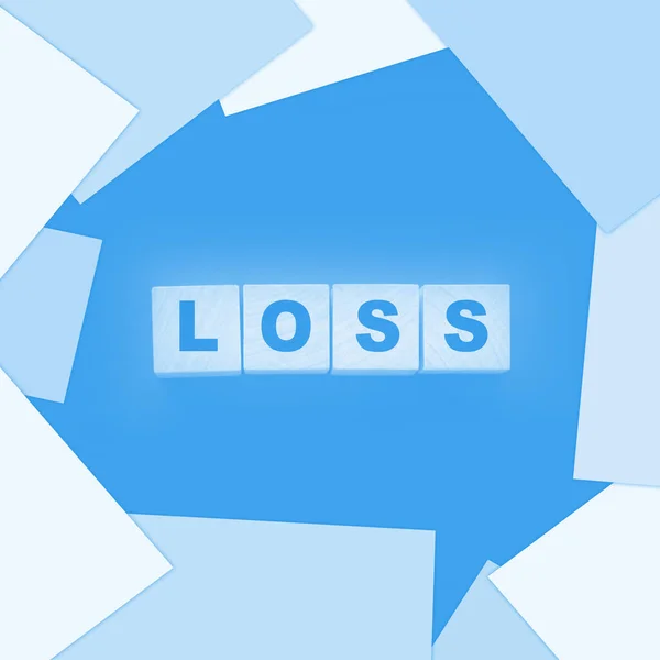 Wooden Cubes Loss Word Blacktable Financial Loss Busines Concept — Stock Photo, Image